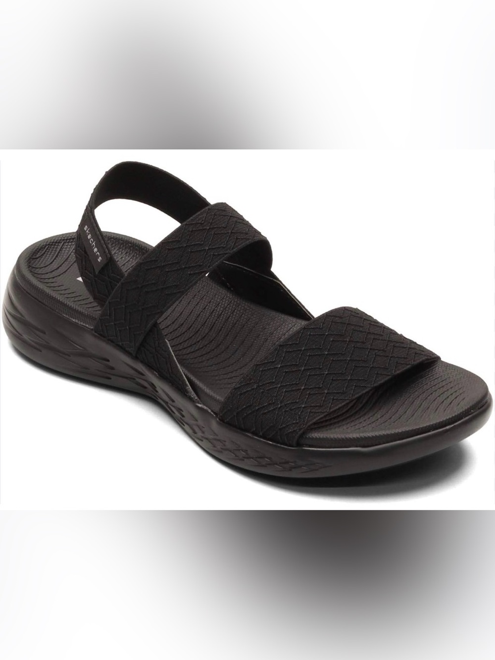 Skechers Women's Black Dual-Strap Comfort Sandals